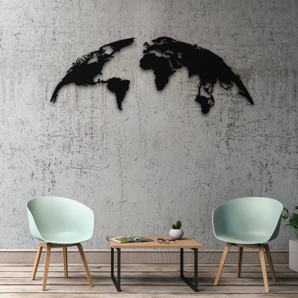 Half World Map - Metal Wall Art